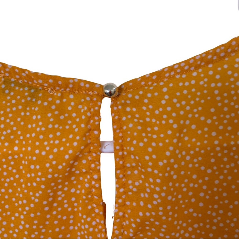 Lily White Orange and White Dot Print Blouse – Size M - Picture 6 of 7